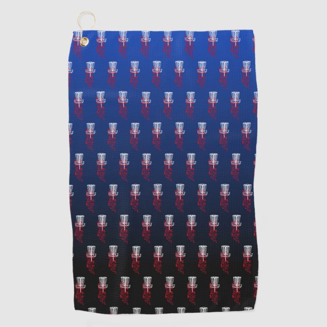 Serviette bleue de golf de disque de panier (Devant)