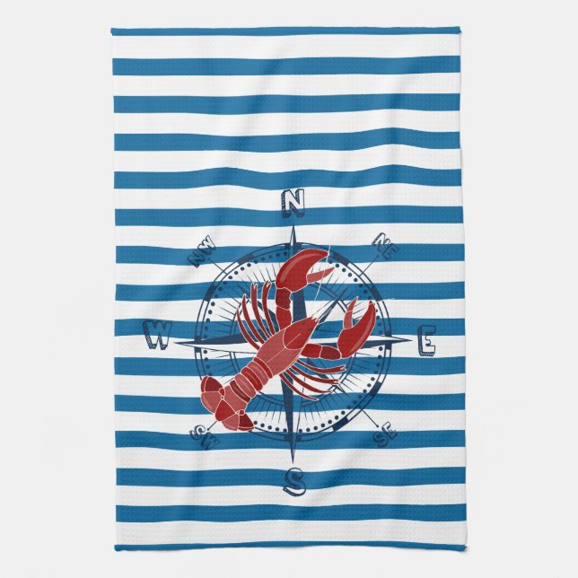 Serviette bleue et blanche de boussole et de (Vertical)