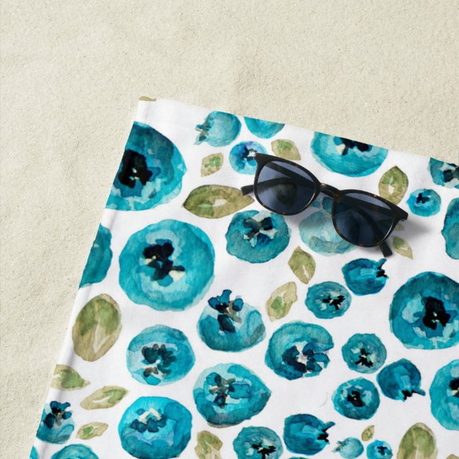 Serviette Blueberry Print Beach (En situation)
