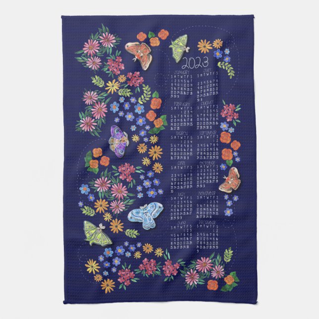 Serviette Calendrier du jardin de minuit (Vertical)
