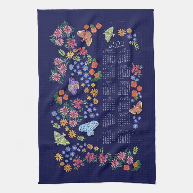 Serviette Calendrier du jardin de minuit (Vertical)