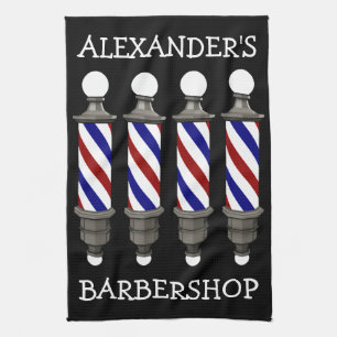 Serviette classique Barber Poles Bar Personnaliser