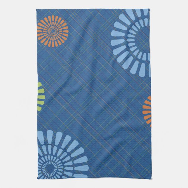 Serviette Cuisine Plaid Bleu (Vertical)