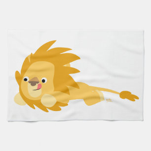 Serviette Cute Bouncy Cartoon Lion