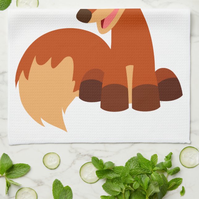 Serviette Cute Cunning Cartoon Fox (Plié)
