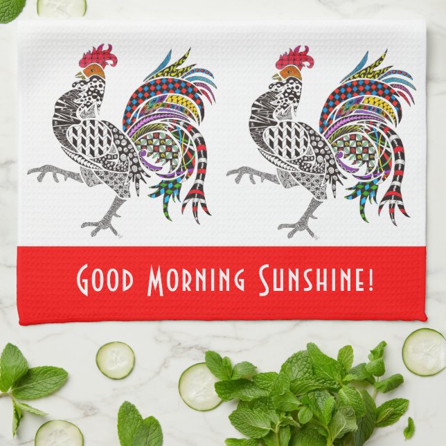 Serviette Cute et Colorée Rooster (Plié)