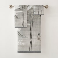 Serviette d'art asiatique Egret côtier