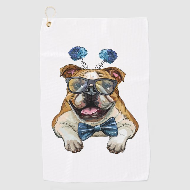 Serviette de bain à bulldog à la mode (Devant)