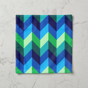 Serviette de bain à chevrons dégradés bleu-vert