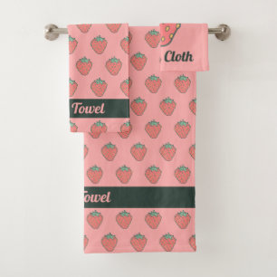 Serviette de bain à l'icône de fraise