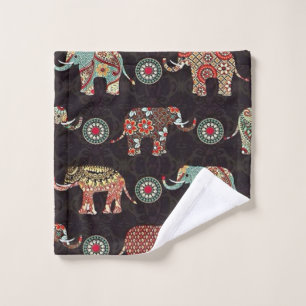 Serviette de bain à motif éléphant décoratif