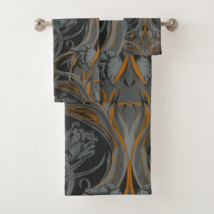Serviette de bain Art Nouveau Gris et Or