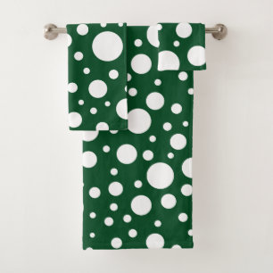 Serviette de bain aux points verts