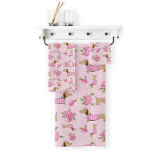 Serviette de bain Dachshund Ensemble Doxie + Peoni