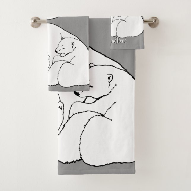 Serviette De Bain De L'Ours Set Personnalisé Bear  (En situation)