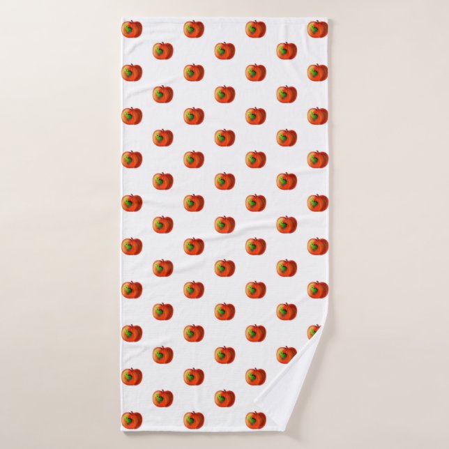 Serviette de bain drôle avec Happy Apple Worm (Serviette de bain)