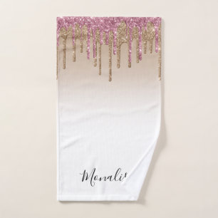 Serviette de bain en parties scintillant d'or viol