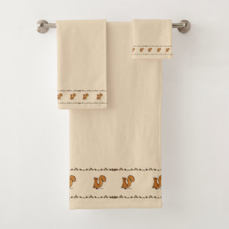 Serviette de bain figdewdrop Écureuil Gland & Feui
