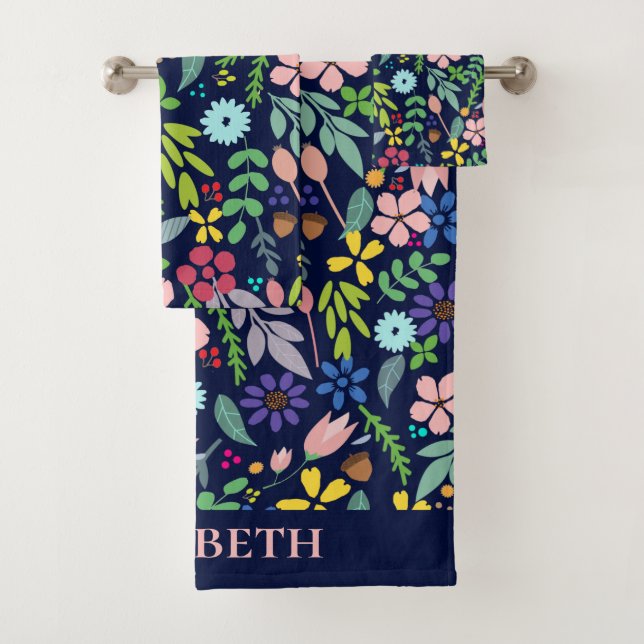 Serviette de bain Floral moderne (En situation)