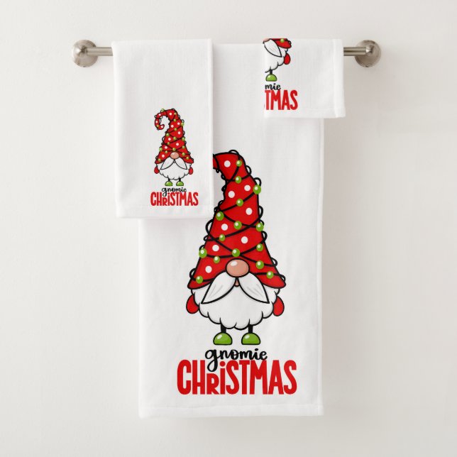 Serviette de bain Gnome Noël (En situation)