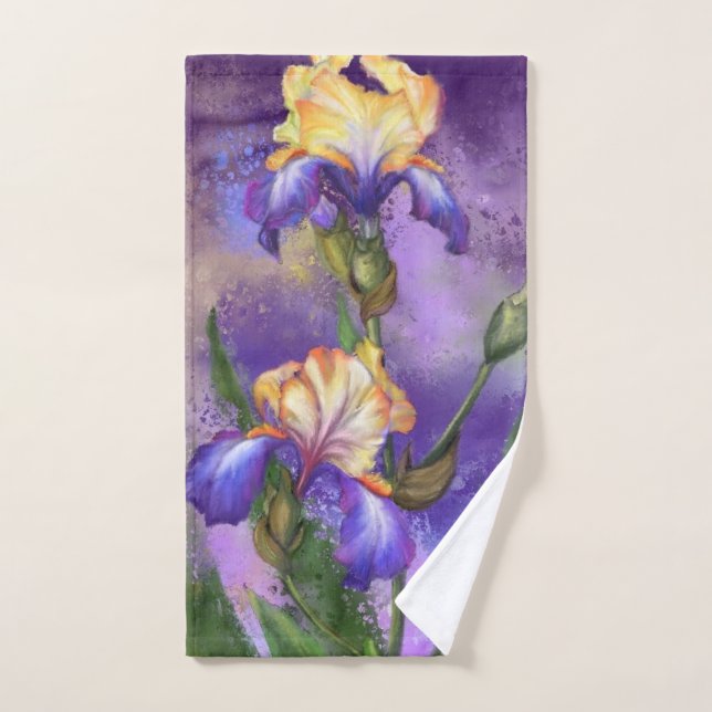 Serviette de bain Iris Fleurs (Serviette à main)