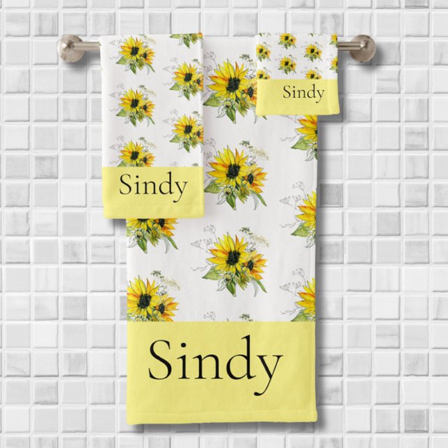 Serviette de bain jaune tournesol (Créateur téléchargé)