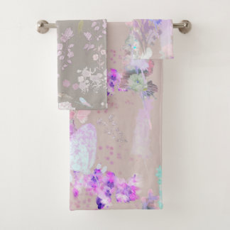 Serviette de bain lavable avec impression de fleur
