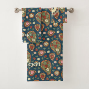 Serviette de bain Motif à la fraise Paisley