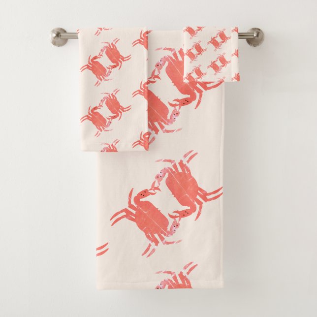 Serviette de bain Motif de crabe (En situation)