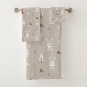 Serviette de bain Motif lapin adorable