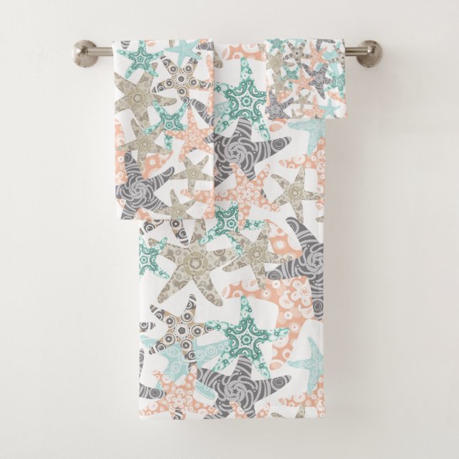Serviette de bain Motif sans Seamless Starfish (En situation)