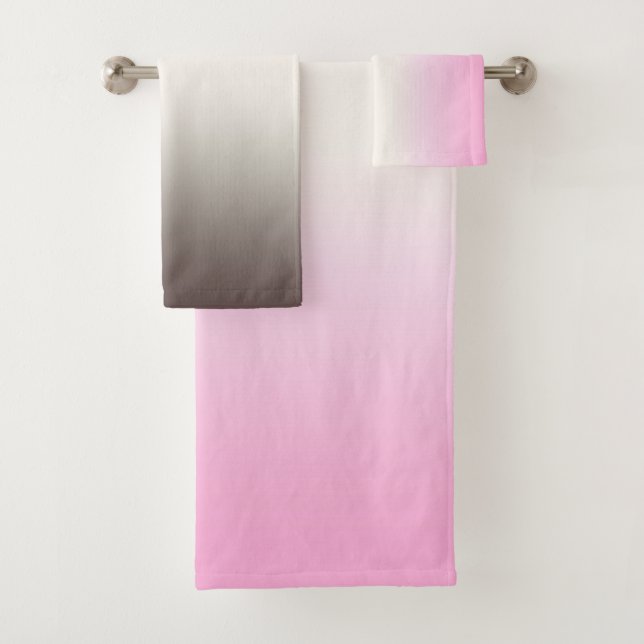 Serviette de bain Ombre rose gris (En situation)