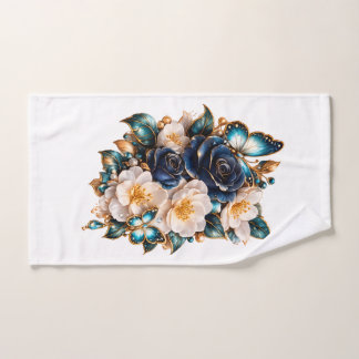 Serviette de bain Papillon Floral Bleu | Fleur Élé