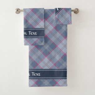 Serviette de bain Pastel bleu et rose Tartan