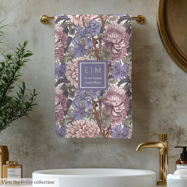 Serviette de bain Pastel Morris (Soft Pastel Morris Style Bath Towel)