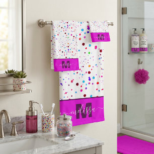 Serviette de bain personnalisée avec des points co