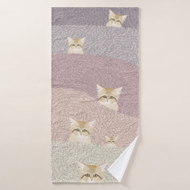Serviette de bain pour chats de sable (Serviette de bain)