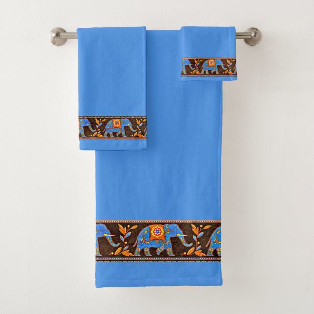 Serviette de bain pour éléphants lumineux (En situation)