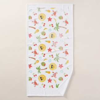 Serviette de bain pour enfants à motif tropical d'