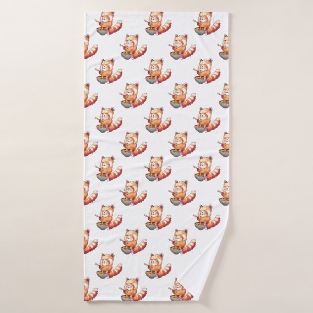Serviette de bain Red Panda Ramen (Serviette de bain)