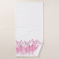 Serviette de bain rose de Flamant rose