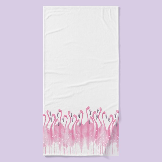 Serviette de bain rose de Flamant rose (Serviette de bain)