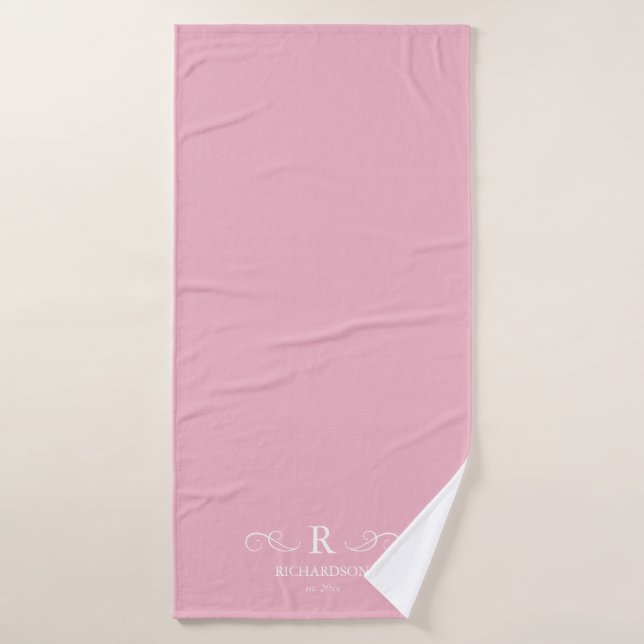 Serviette de bain rose rustique (Serviette de bain)