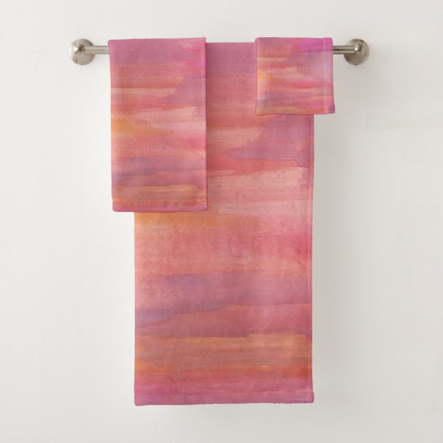 Serviette De Bain Rose Sunrise (En situation)