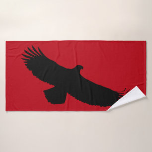 Serviette de bain rouge avec volant d'aigle - Choi