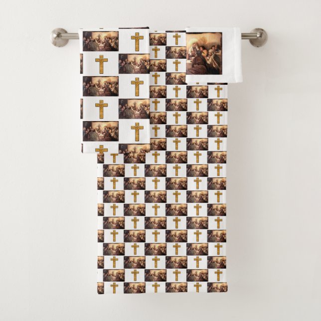 Serviette de bain set Jésus (En situation)