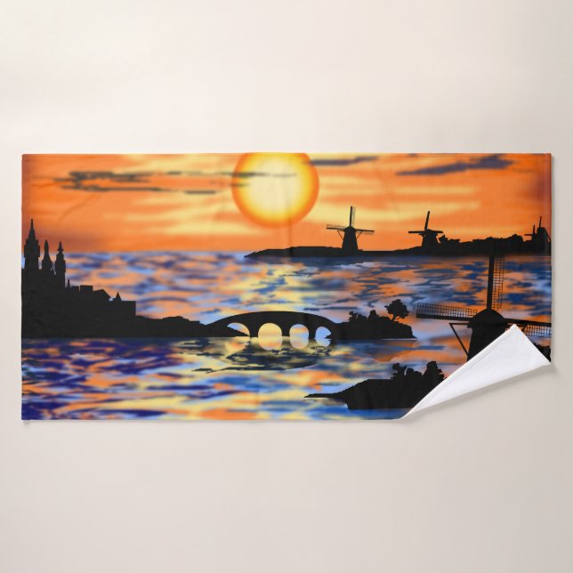 Serviette de bain Sunset Sea Landscape (Serviette de bain)
