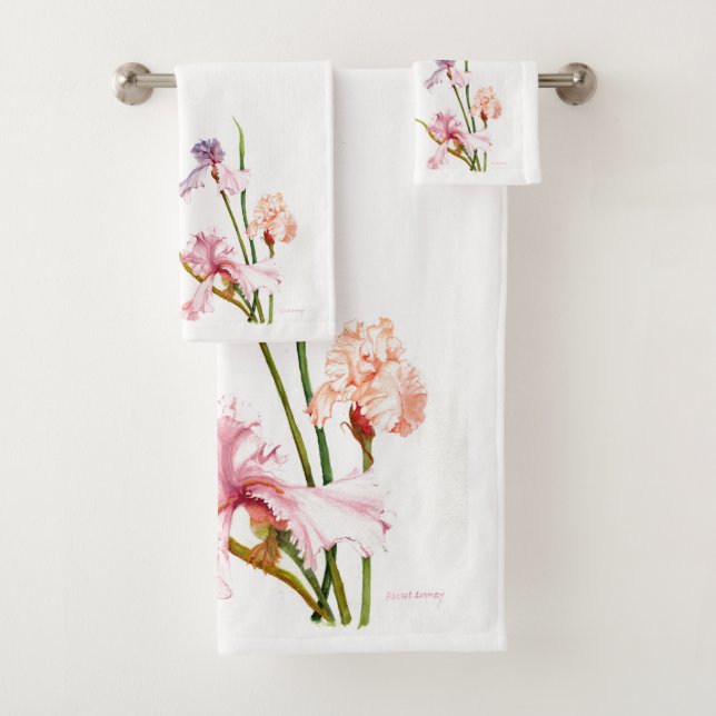 Serviette De Bain Trois Pastel Irises (En situation)