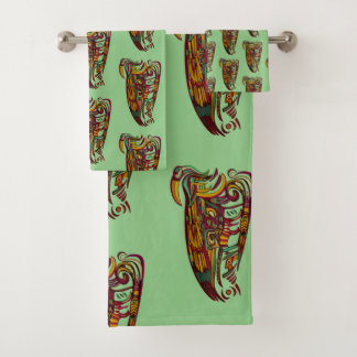 serviette de bain tropicale en plumes foncées