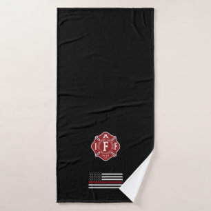 Serviette de bains IAFF Thin Red Line Cross